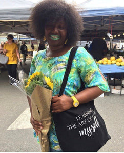 Learning the Art of Loving Myself Tote, 100% Cotton Canvas- size 42cm x 42cm Tote Bags Your Inspiration Platform Black 