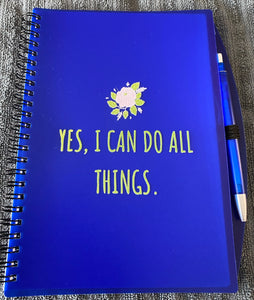 Yes, I Can Do All Things A5 Spiral Notebook with Pen