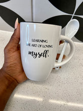Load image into Gallery viewer, Learning The Art Of Loving Myself Mug with Spoon

