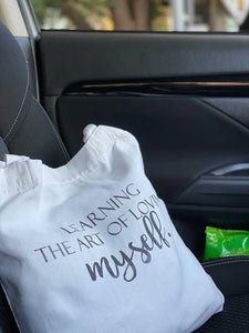 Learning the Art of Loving Myself Tote, 100% Cotton Canvas- size 42cm x 42cm Tote Bags Your Inspiration Platform 