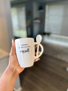 Learning The Art Of Loving Myself Mug with Spoon